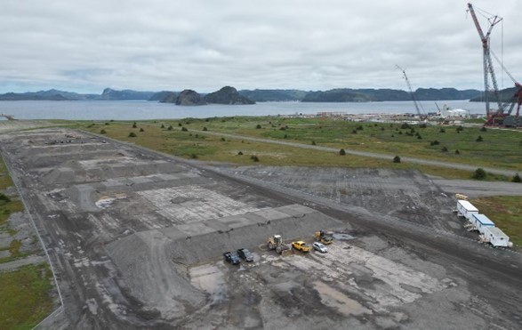 monopile marshalling yard berm development